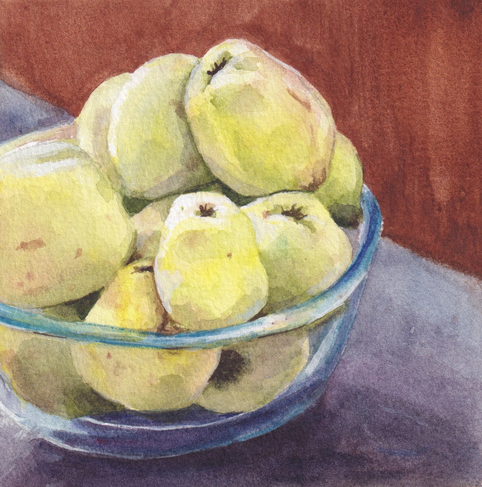 Watercolour quinces